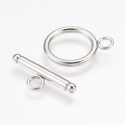 Tarnish Resistant 304 Stainless Steel Toggle Clasps STAS-F114-04P-A-1