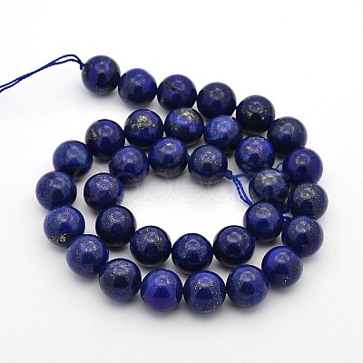 Dyed Natural Lapis Lazuli Round Beads Strands G-G735-06-8mm-1