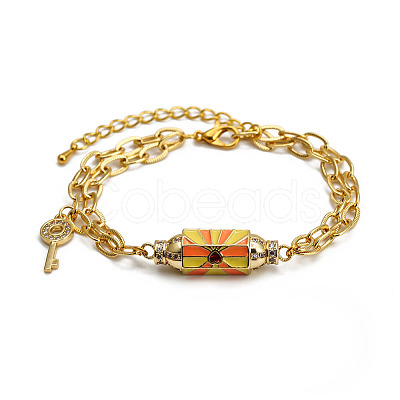 Brass Enamel Charm Bracelets PW-WGF781D-01-1