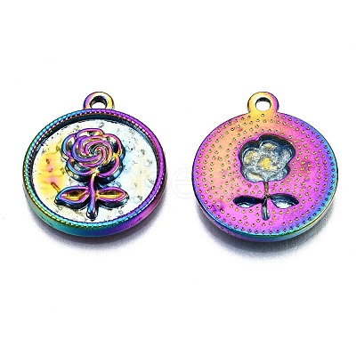 Alloy Pendants Enamel Settings PALLOY-N163-004-NR-1