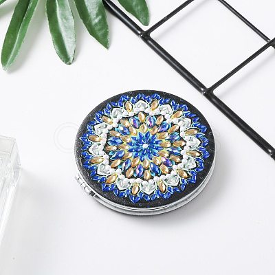 DIY Round Mini Pocket Makeup Mirror Diamond Painting Kits DIAM-PW0001-116E-1