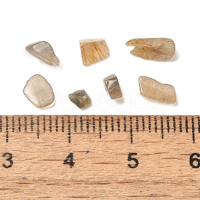 Natural Black Moonstone Chip Beads G-Q193-07C-1