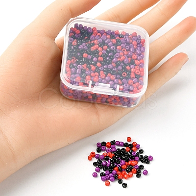 55.5G 3 Style Baking Paint Glass Round Seed Beads SEED-YW0002-28-1