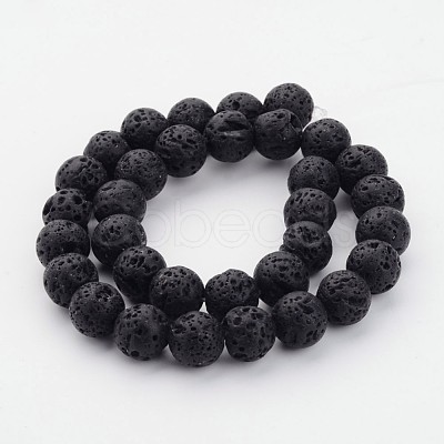 Natural Lava Rock Beads Strands X-G434-2-1