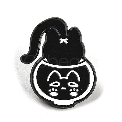 Cartoon Cat Enamel Pin JEWB-P032-D07-1