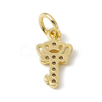 Brass Micro Pave Cubic Zirconia Charms ZIRC-F132-10G-1