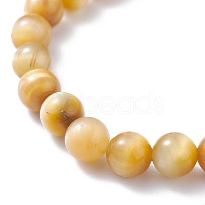 8.5mm Round Dyed Natural Tiger Eye Beads Stretch Bracelet for Girl Women BJEW-JB07152-1