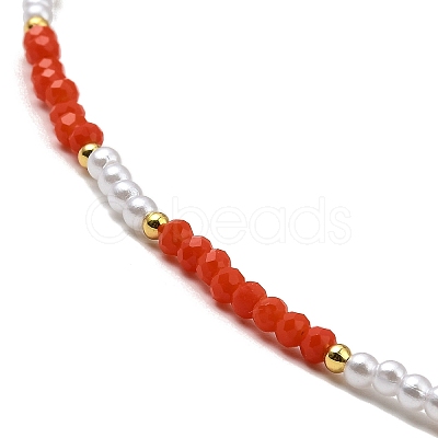 Glass Beaded Necklaces NJEW-P297-01G-03-1