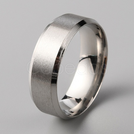 201 Stainless Steel Plain Band Ring for Men Women RJEW-WH0010-06H-MP-1