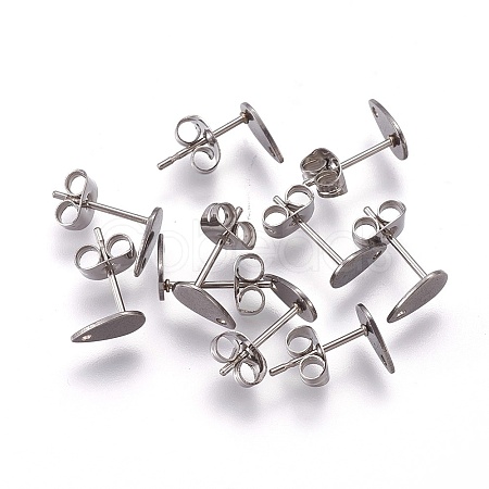 Non-Tarnish 304 Stainless Steel Stud Earring Findings STAS-O119-11B-P-1