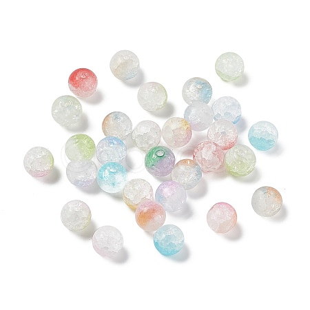 Frosted Crackle Glass Beads GLAA-P029-05-1