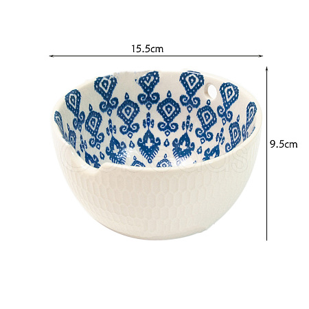 Round Handmade Porcelain Yarn Bowl Holder PW-WG91277-02-1