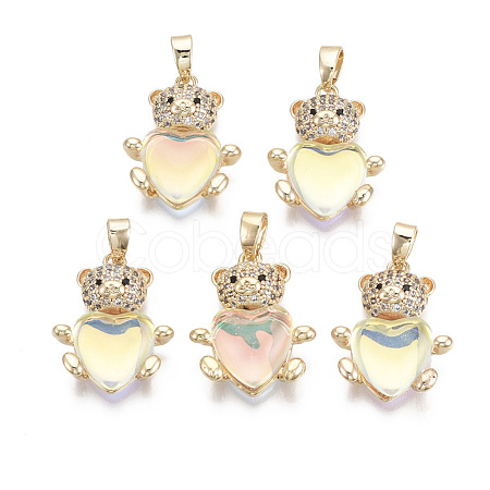 Brass Cubic Zirconia Pendants KK-R134-082-NF-1