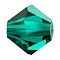 Preciosa&reg Crystal Beads, Czech Crystal, Bicone(451 69 302 Rondelle), 50730 Emerald, 4mm, Hole: 0.8mm