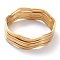 7Pcs Women's Simple Fashion PVD Vacuum Plating 304 Stainless Steel Stackable Bangles, Golden, Inner Diameter: 2-1/8 inch(5.5cm)