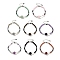 Natural Mixed Stone Round & Synthetic Non-magnetic Hematite & White Shell Beaded Bracelets for Women, 7-1/4 inch(18.5cm)