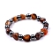 Dyed Natural Agate Beaded Stretch Bracelets, Nuggeedts, FireBrick, 7-1/4~7-7/8 inch(18.5~20cm)