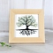 Natural & Synthetic Gemstone and Wooden Picture Frame, for Wall Hanging,Table Top Home Decoration, Tree, 130mm