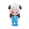 The 12 Chinese Zodiac Girl Doll PVC Plastic Pendants, Sheep, 57x32.5x24.5mm, Hole: 3mm