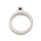 Non-Tarnish 304 Stainless Steel Laser Cut Pendants, Ring Charm, Stainless Steel Color, 17.5x15x3mm, Hole: 2mm