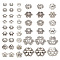 ARRICRAFT 300Pcs 15 Style Tibetan Style Bead Caps, Antique Silver, 5~13.5x1.5~4mm, Hole: 1~2mm, 20pcs/style