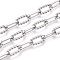 Iron Oval Link Chains, Unwelded, with Spool, Platinum, 16.5x7.5x1.5mm, about 32.81 Feet(10m)/Roll