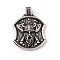 Tibetan Style 304 Stainless Steel Pendants, Antique Silver, 49x36x5.5mm, Hole: 7.5x5mm