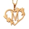 PVD Vacuum Plating 201 Stainless Steel Pendant Necklaces, Letter M, 12.28 inch(31.2cm)