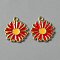 Light Gold Plated Alloy Enamel Pendants, Daisy Charms, Red, 18x16x1mm, Hole: 1.3mm