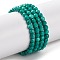 Natural Howlite Beads Strands, Dyed, Faceted, Round, Light Sea Green, 3mm, Hole: 0.8mm, about 119~129pcs/strand, 15.35''(39cm)