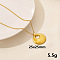 304 Stainless Steel Hollow Round Pendant Necklaces, Cable Chain Necklaces