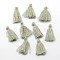 Cotton Thread Tassels Pendant Decorations, Gray, 25~31x5mm, about 39~47pcs/bag