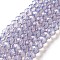 Baking Painted Transparent Glass Beads Strands, Imitation Opalite, Faceted, Round, Lilac, 8x6mm, Hole: 1.6mm, about 65pcs/strand, 15.94''(40.5cm)