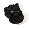 Rose Satin Elastic Hair Accessories for Girls or Women, Scrunchie/Scrunchy Hair Ties, Ponytail Holder, Black, 120x90x30mm