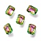 Glass Rhinestone Pendants, Back Plated, Faceted, Octagon Rectangle, Vintage Rose, 9x6x3mm, Hole: 1mm