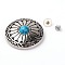 Alloy & Imitation Turquoise Craft Solid Screw Rivet, DIY Leather Craft Nail, Flat Round, Antique Silver, Blue, 30x10mm, Hole: 2mm, Screw: 5x3mm and 7x3.5mm