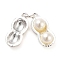 Alloy Pendants, with ABS Plastic Imitation Pearl Beads, Peanut, with Jump Rings, Silver, 19x8.5mm, Hole: 4mm