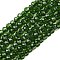 Glass Beads Strands, Faceted, Rondelle, Green, 2.5x1.5~2mm, Hole: 0.6~0.7mm, about 154~161Pcs/strand, 90~100 Strand/set