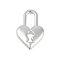 Rack Plating Alloy Pendants, Lead Free & Cadmium Free,  Lock Charms, Silver, 15x10x2.8mm, Hole: 2.5x5.5mm