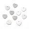 Tarnish Resistant 304 Stainless Steel Pendants, Double Side Drawbench, Stamping Blank Tag, Heart, Stainless Steel Color, 9.5x10x1mm, Hole: 1mm