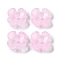 Baking Paint Glass Bead Caps, 4-Petal Flower, Pearl Pink, 12x12x4.5mm, Hole: 1.4mm