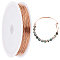 SUNNYCLUE Eco-Friendly Copper Wire, Round Beading Wire, with Spool, Long-Lasting Plated, Rose Gold, 26 Gauge, 0.4mm, about 196.85 Feet(60m)/Bag