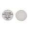 Non-Tarnish 201 Stainless Steel Pendants, Flat Round with Word Papa, Stainless Steel Color, 30x1.5mm, Hole: 2mm