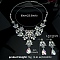 Alloy & Rhinestone Studs Earrings & Necklaces Set, Jewely for Women, Flower & Teardrop, Colorful, 600mm