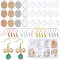 SUNNYCLUE DIY Blank Dome Earring Making Kit, Include Oval 304 Stainless Steel Pendant with Tray, Oval Glass Cabochons, Brass Earring Hooks, Mixed Color, 120Pcs/box