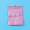 Plastic Zip Lock Bags, Resealable Small Jewelry Storage Bags Self Seal Bags, Top Seal, Rectangle with Smiling Face, Plum, 15x10.5cm