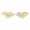 Rack Plating Alloy Connector Charms, Heart Links with Word Love, Lead Free & Cadmium Free & Nickel Free, Light Gold, 17x29.5x2.5mm, Hole: 1.8mm