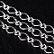 Iron Handmade Chains Figaro Chains Mother-Son Chains, Unwelded, Lead Free and Nickel Free and Cadmium Free, Silver Color Plated, with Spool, Mother Link: 5x8mm, 1mm thick, Son Link: 3.5x4mm, 0.81mm thick, about 328.08 Feet(100m)/roll