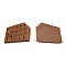 Opaque Resin Decoden Cabochons, Imitation Food, Chocolate, Saddle Brown, 17~18.5x25~26x4.5~5mm