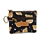 Bear Printed Polyester Wallets, 2 Layers Zipper Purse for Change, Keychain, Cosmetic, Rectangle, Black, 10x12x1.5cm